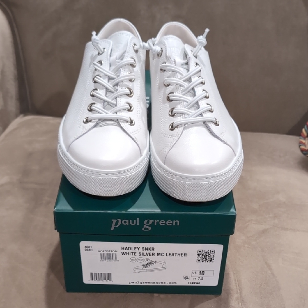 Paul Green Metallic White Sneakers